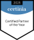 Certinia Partner of the Year badge.