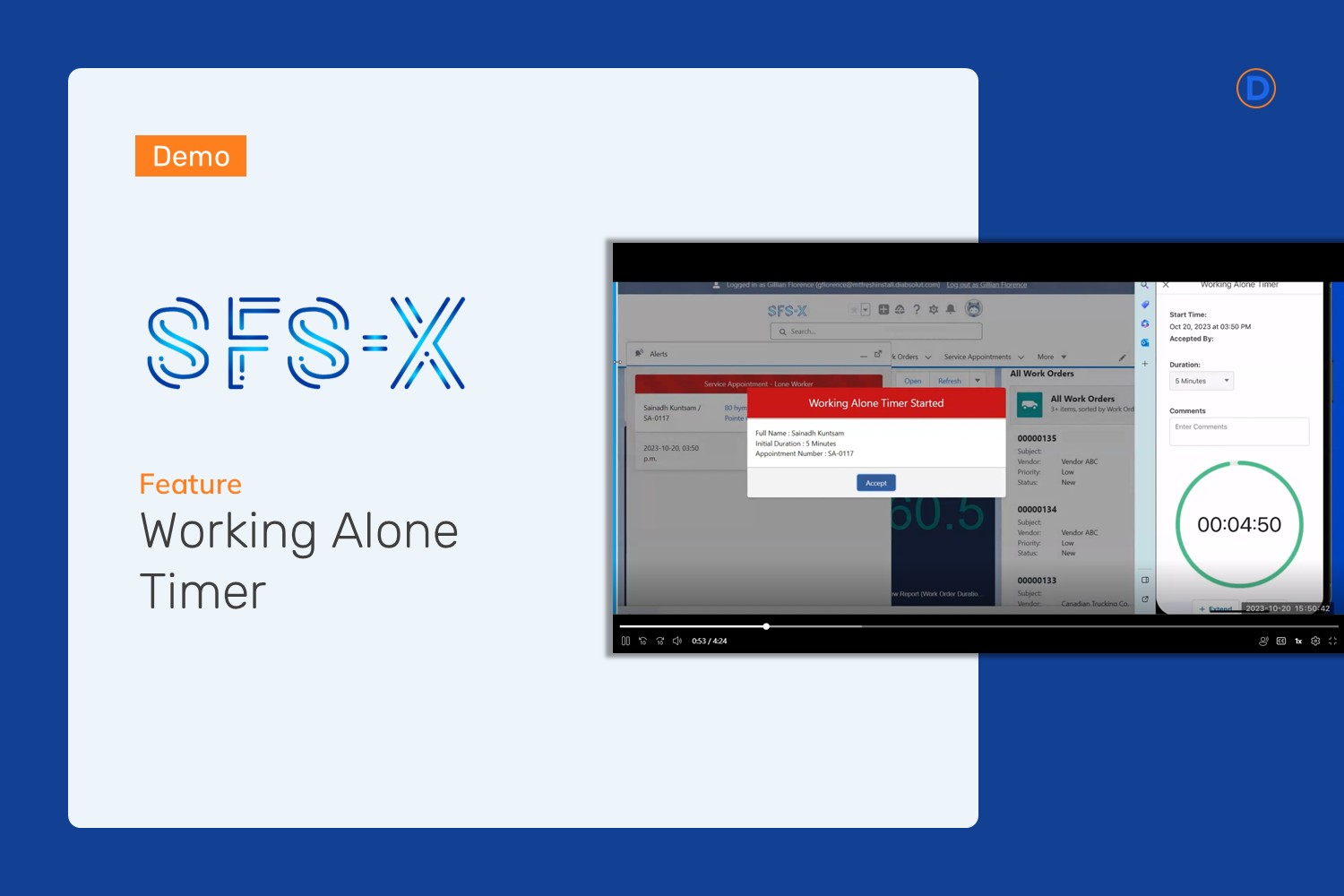 Demo image of SFS-X ISV App.