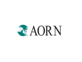 ORN logo featuring a teal circle with a surgical figure and the text “AORN” in black uppercase letters.