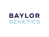 Baylor Genetics logo with “BAYLOR” in dark blue uppercase letters and “GENETICS” in light blue uppercase letters below.