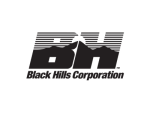 Black Hills Corporation logo with stylized “BH” lettering featuring mountain shapes and horizontal lines, with the company name written below.