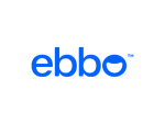 ebbo logo with the company name in rounded bright blue lowercase letters.