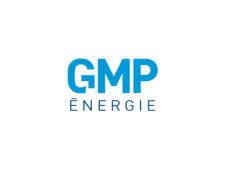 GMP Énergie logo with “GMP” in bold blue uppercase letters and “ÉNERGIE” in narrower blue lettering below.