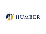 Humber logo with a navy and gold circular emblem containing an “H” and the word “HUMBER” in navy serif lettering.