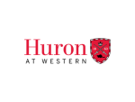 Huron at Western logo with “Huron” in red serif lettering, “AT WESTERN” in black, and a red crest showing crossed keys, a crown, and the year 1863.