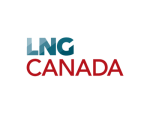 LNG Canada logo with “LNG” in blue gradient lettering and “CANADA” in bold red uppercase letters beneath it.