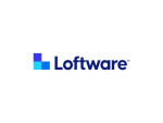 Loftware logo with a geometric blue block icon followed by the company name in bold navy lettering.