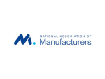 National Association of Manufacturers logo with a stylized blue “M” icon and the organization name in blue lettering.