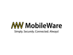 MobileWare logo with a yellow double-“W” icon followed by the name “MobileWare” in black, and the tagline “Simply. Securely. Connected. Always!” underneath.