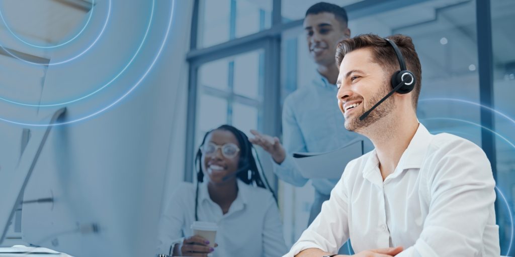 Customer support team participating in training services.