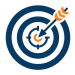 Icon of a bullseye with an arrow hitting the center, representing business optimization and targeted results.