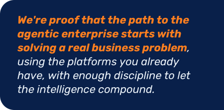 We're the proof that the path to the agentic enterprise starts with solving with one problem