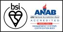 ISO 27001 accreditation logo in colour by ANAB