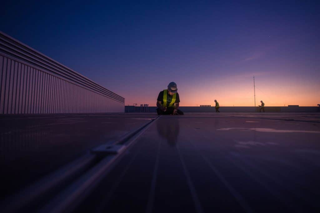 Field service technician conducting an assessment in the field